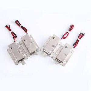 DC Power Solenoid electric lock designed for cabinet and drawer doors featuring quiet smooth operation and system control for locking